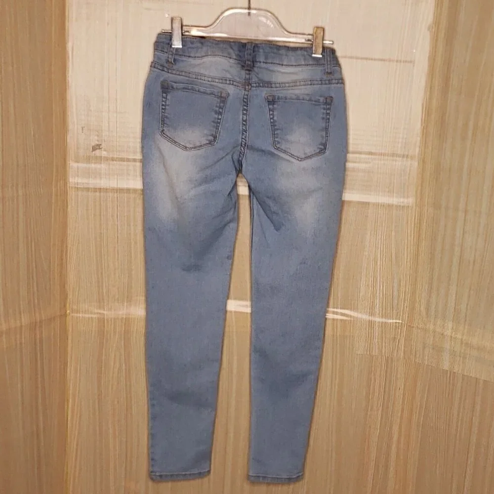 Arizona Girls Light Wash Denim Jegging Adjustable Waist 10